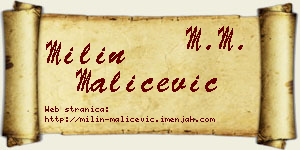 Milin Maličević vizit kartica